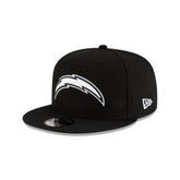 Los Angeles Chargers Black and White 9FIFTY Snapback Hat