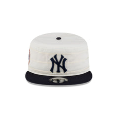 New York Yankees Side Patch Chrome White Pillbox Hat