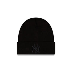 New York Yankees Tonal Black Basic Cuff Knit Beanie Hat