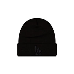 Los Angeles Dodgers Tonal Black Basic Cuff Knit Beanie Hat