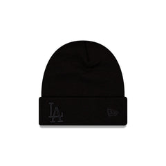 Los Angeles Dodgers Tonal Black Basic Cuff Knit Beanie Hat