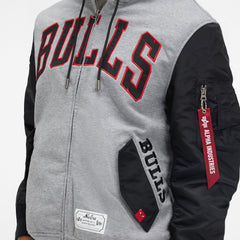 Alpha Industries x Los Angeles Lakers Gray MA-1 Full Zip Fleece Jacket