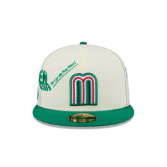 Mexico Baseball New Era Anniversary Logos Stone 59FIFTY Fitted Hat