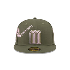 Mexico Baseball New Era Anniversary Logos Olive 59FIFTY Fitted Hat