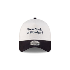 New York or Nowhere x New York Yankees White Wordmark 9FORTY A-Frame Snapback Hat