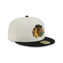 Chicago Blackhawks Chrome White 59FIFTY Fitted Hat