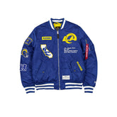 Alpha Industries x Los Angeles Rams Blue MA-1 Bomber Jacket