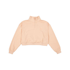 New York Yankees Tonal Cropped Pastel Pink Women's Quarter Zip