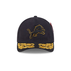 Alpha Industries x Detroit Lions Black 9FORTY M-Crown A-Frame Snapback Hat