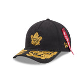Alpha Industries x Toronto Maple Leafs Black 9FORTY M-Crown A-Frame Snapback Hat