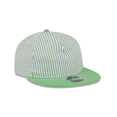 New Era Cap Lime Green Pinstripe Retro Crown 9FIFTY Snapback Hat