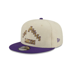Los Angeles Lakers 2025 City Edition Chrome White Corduroy 9FIFTY Snapback Hat