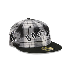 Boston Red Sox Grunge Plaid Retro Crown 59FIFTY Fitted Hat