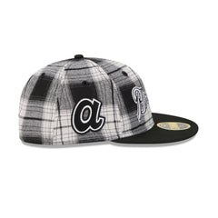 Atlanta Braves Grunge Plaid Retro Crown 59FIFTY Fitted Hat