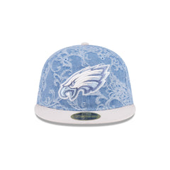 Just Caps Jacquard Denim Philadelphia Eagles Retro Crown 59FIFTY Fitted Hat