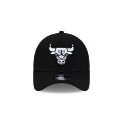 Chicago Bulls Side Script Black 9FORTY A-Frame Trucker Hat