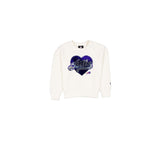Buffalo Bills Girls Sequin Heart Chrome White Crewneck