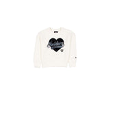 Las Vegas Raiders Girls Sequin Heart Chrome White Crewneck