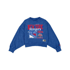 New York Rangers Women's Throwback Cropped Washed Crewneck