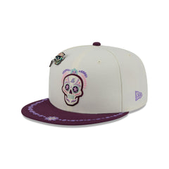 Los Angeles Lakers Day of the Dead Chrome White 59FIFTY Fitted Hat