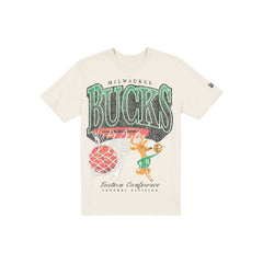 Milwaukee Bucks Sport Classics Distressed Print Chrome T-Shirt