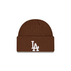 Los Angeles Dodgers Wide Cuff Brown Beanie Hat