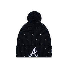 Atlanta Braves Women's Rhinestone Pom Knit Hat