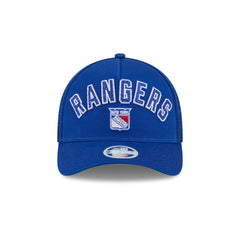 New York Rangers Sequin Wordmark Women's 9FORTY M-Crown A-Frame Trucker Hat
