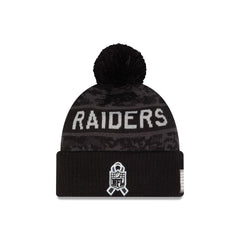 Las Vegas Raiders 2026 Salute to Service Pom Knit Hat