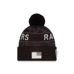 Las Vegas Raiders 2026 Salute to Service Kids Pom Knit Hat