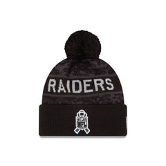 Las Vegas Raiders 2026 Salute to Service Kids Pom Knit Hat