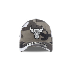 Chicago Bulls Washed Camo 9FORTY A-Frame Unstructured Cut-Off Visor Snapback Hat