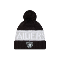 Las Vegas Raiders 2026 Sideline Cold Weather Women's Pom Knit Hat