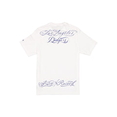 Born x Raised x Los Angeles Dodgers White Script T-Shirt