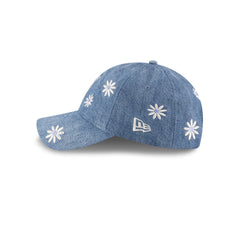 New Era Cap Flower Embroidery Light Denim 9TWENTY Adjustable Hat