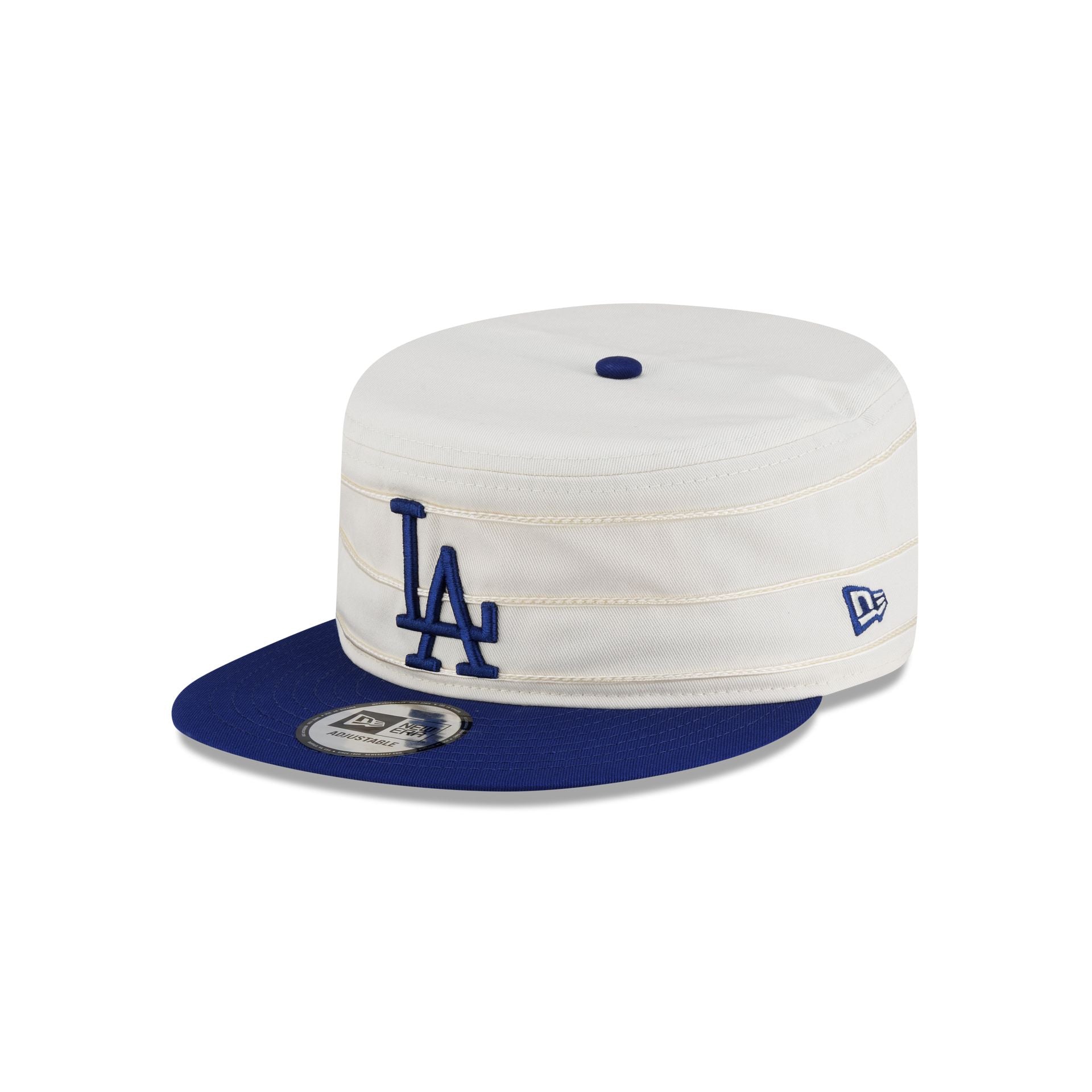 Los Angeles Dodgers Side Patch Chrome White Pillbox Hat