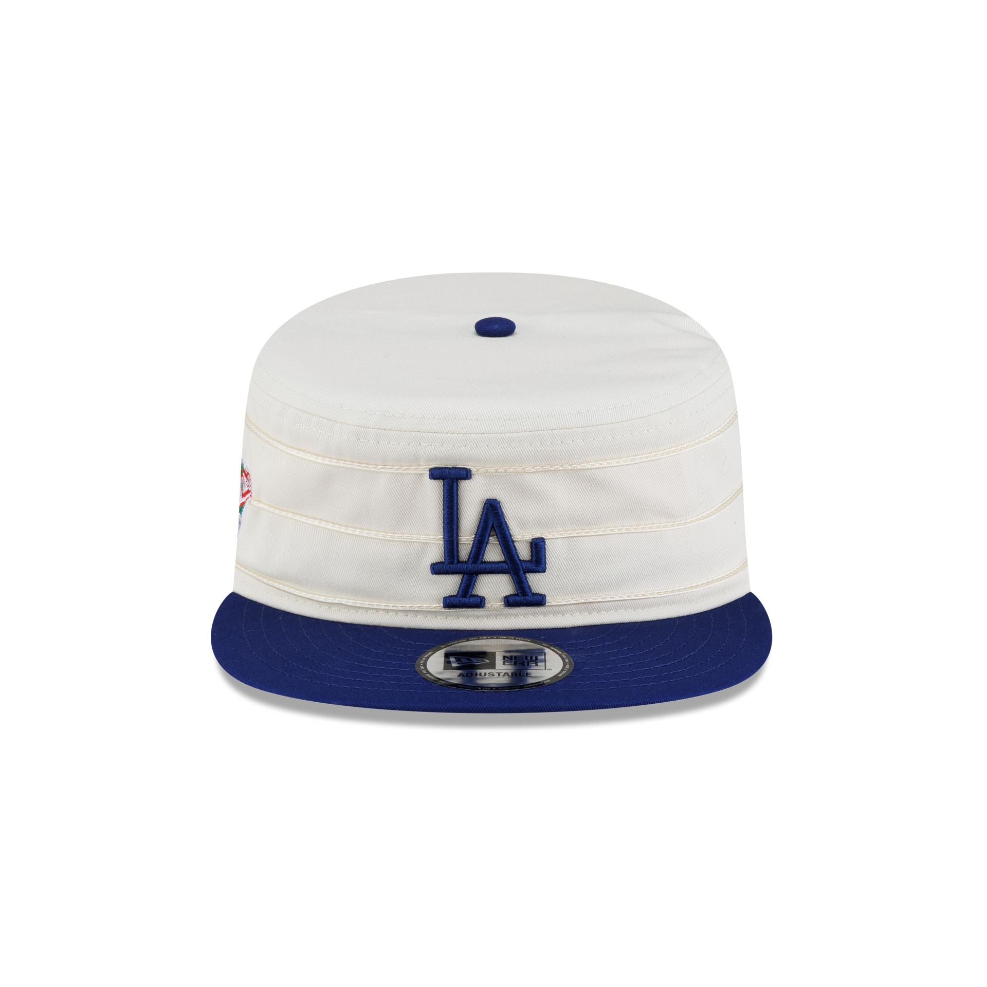 Los Angeles Dodgers Side Patch Chrome White Pillbox Hat