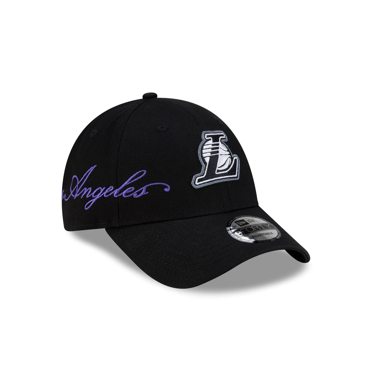 Los Angeles Lakers Cross Panel Script 9FORTY Adjustable Hat