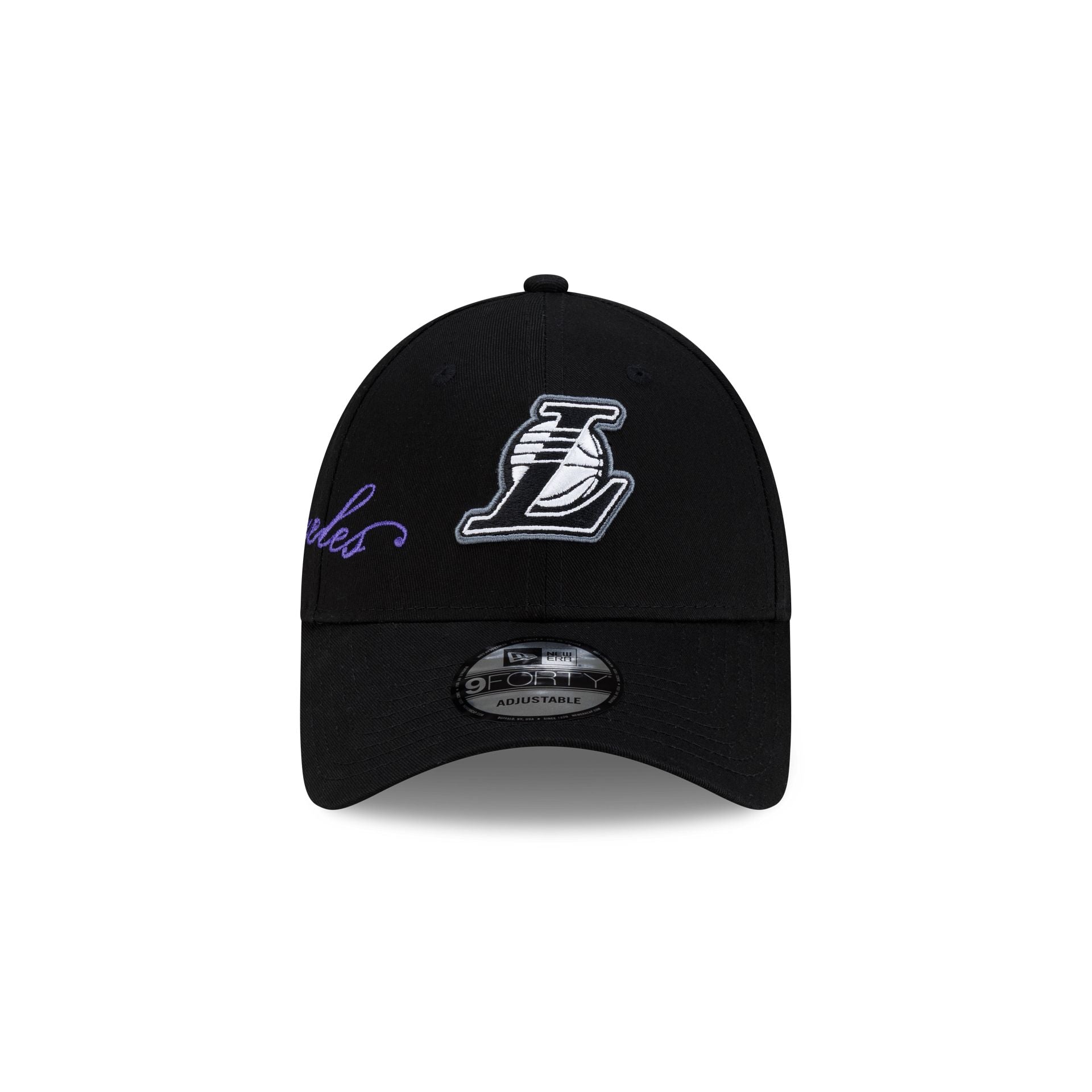 Los Angeles Lakers Cross Panel Script 9FORTY Adjustable Hat