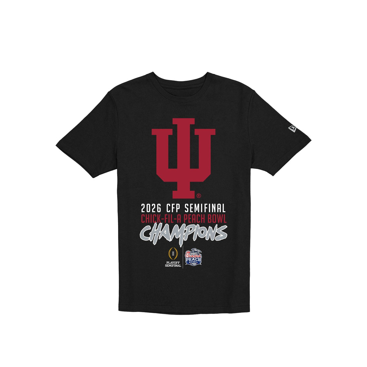 Indiana Hoosiers 2026 Peach Bowl Champions Black T-Shirt