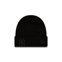 New York Yankees Tonal Black Basic Cuff Knit Beanie Hat