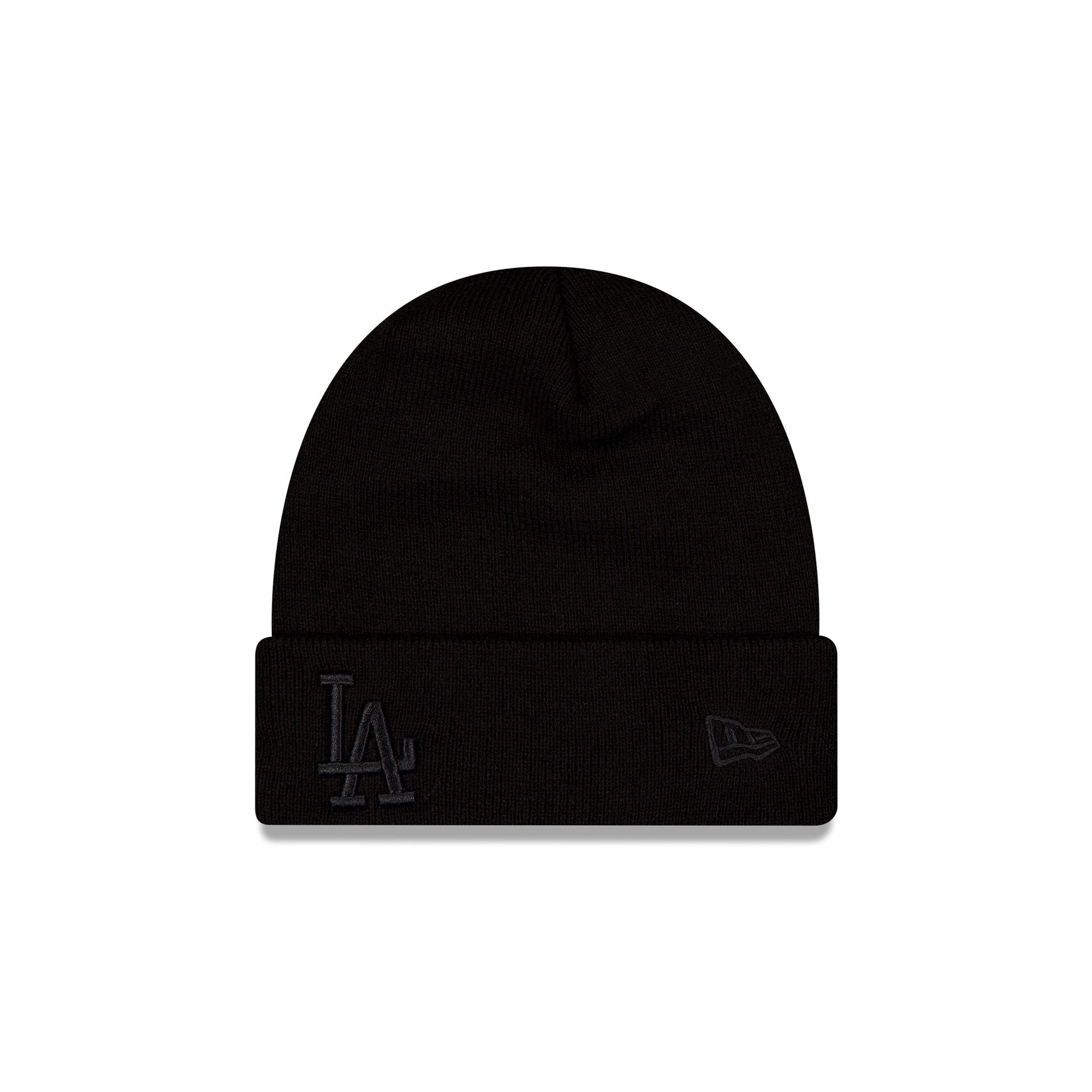 Los Angeles Dodgers Tonal Black Basic Cuff Knit Beanie Hat