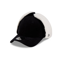 New Era Cap Black Corduroy Dog Ear 9FORTY Adjustable Hat