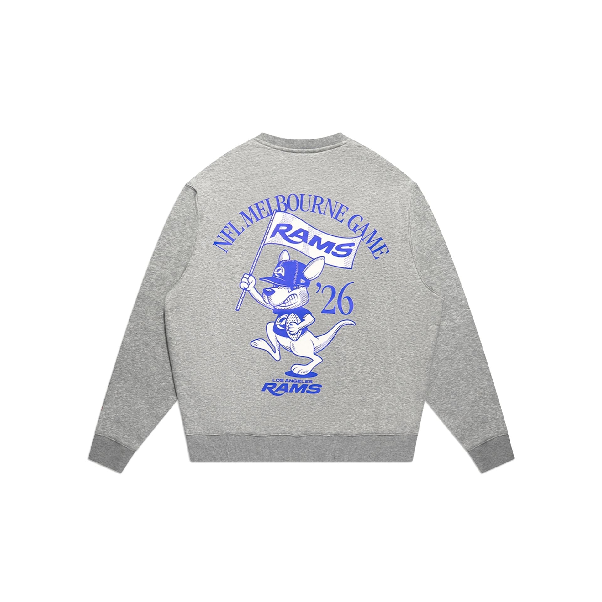 Los Angeles Rams 2026 Melbourne Game Gray Crewneck