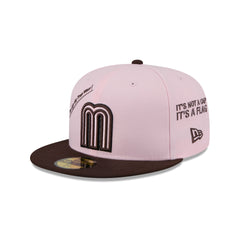 Mexico Baseball New Era Anniversary Logos Pink 59FIFTY Fitted Hat