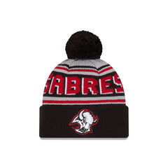 Buffalo Sabres Stripe Wordmark Pom Knit Hat