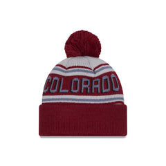 Colorado Avalanche Stripe Wordmark Pom Knit Hat