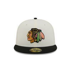 Chicago Blackhawks Chrome White 59FIFTY Fitted Hat