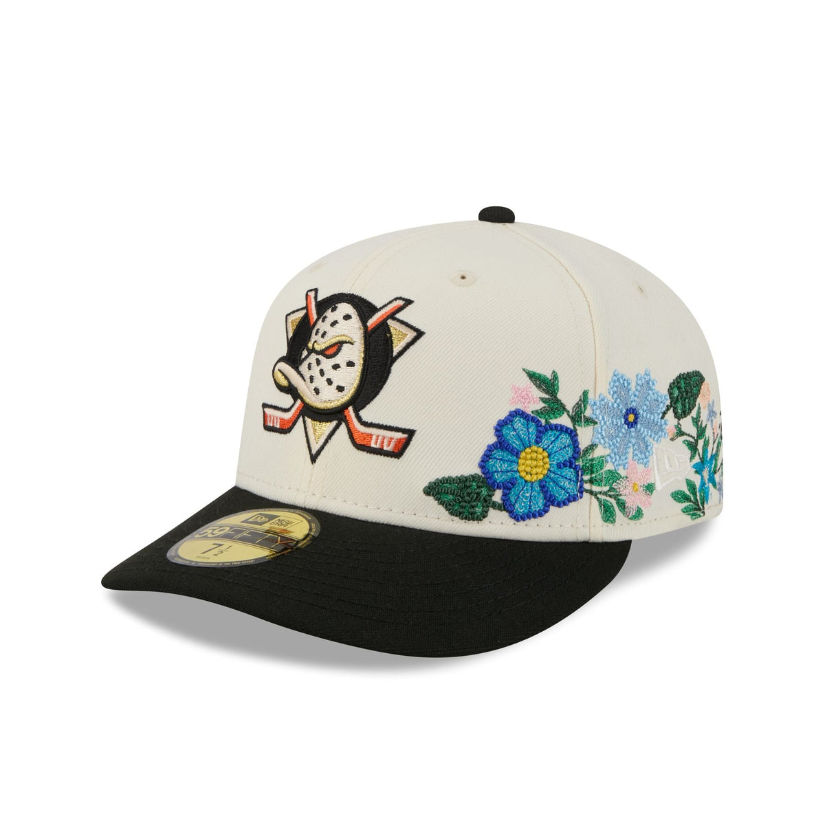Anaheim Ducks Tonal Florals White 59FIFTY Fitted Hat