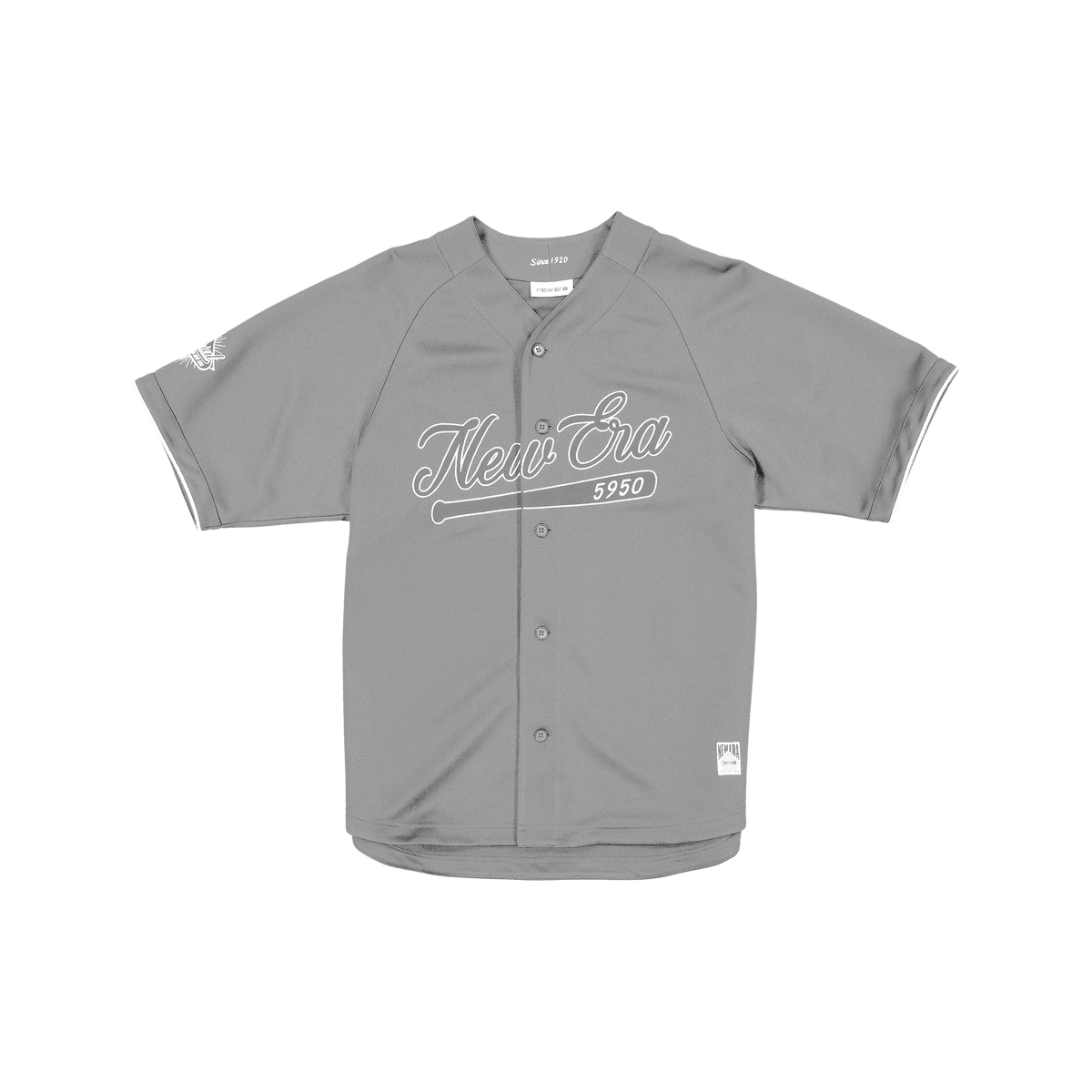 New Era Branded Batter's Eye Raglan Baseball Mirage Gray Jersey